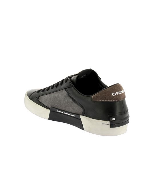 Distressed sneakers da uomo in pelle nera CRIME LONDON | 1800132